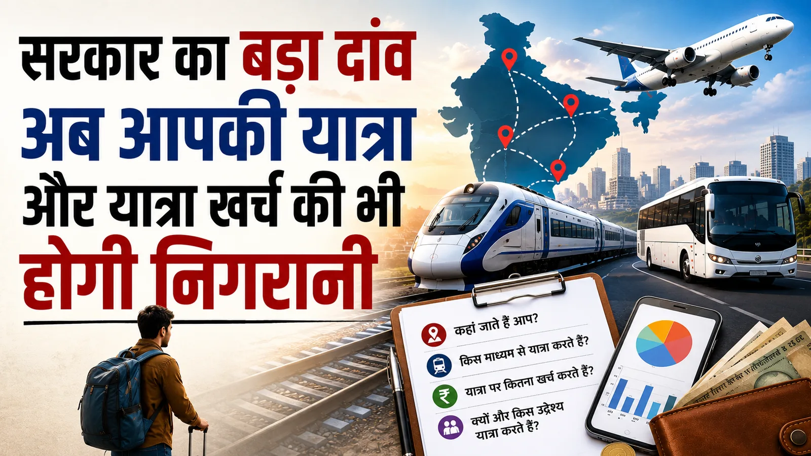 सरकार का बड़ा दाव अब आपकी यात्रा और यात्रा खर्च की भी होगी निगरानी