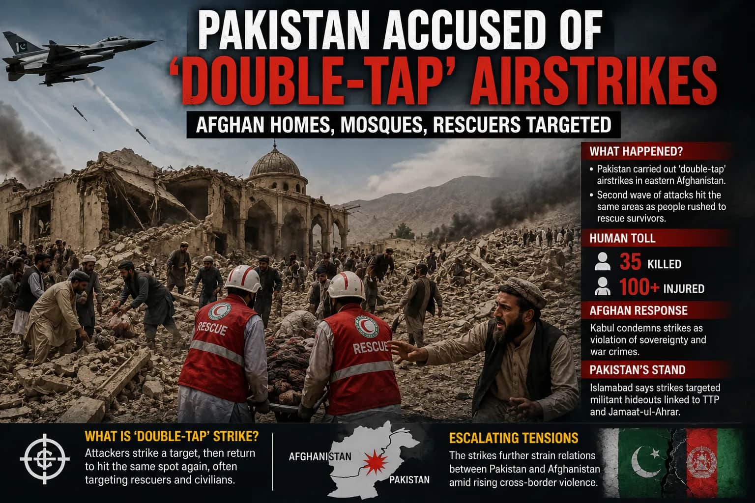 Pakistan Accused of Deadly 'Double-Tap' Airstrikes as Border Tensions with Afghanistan Escalate.