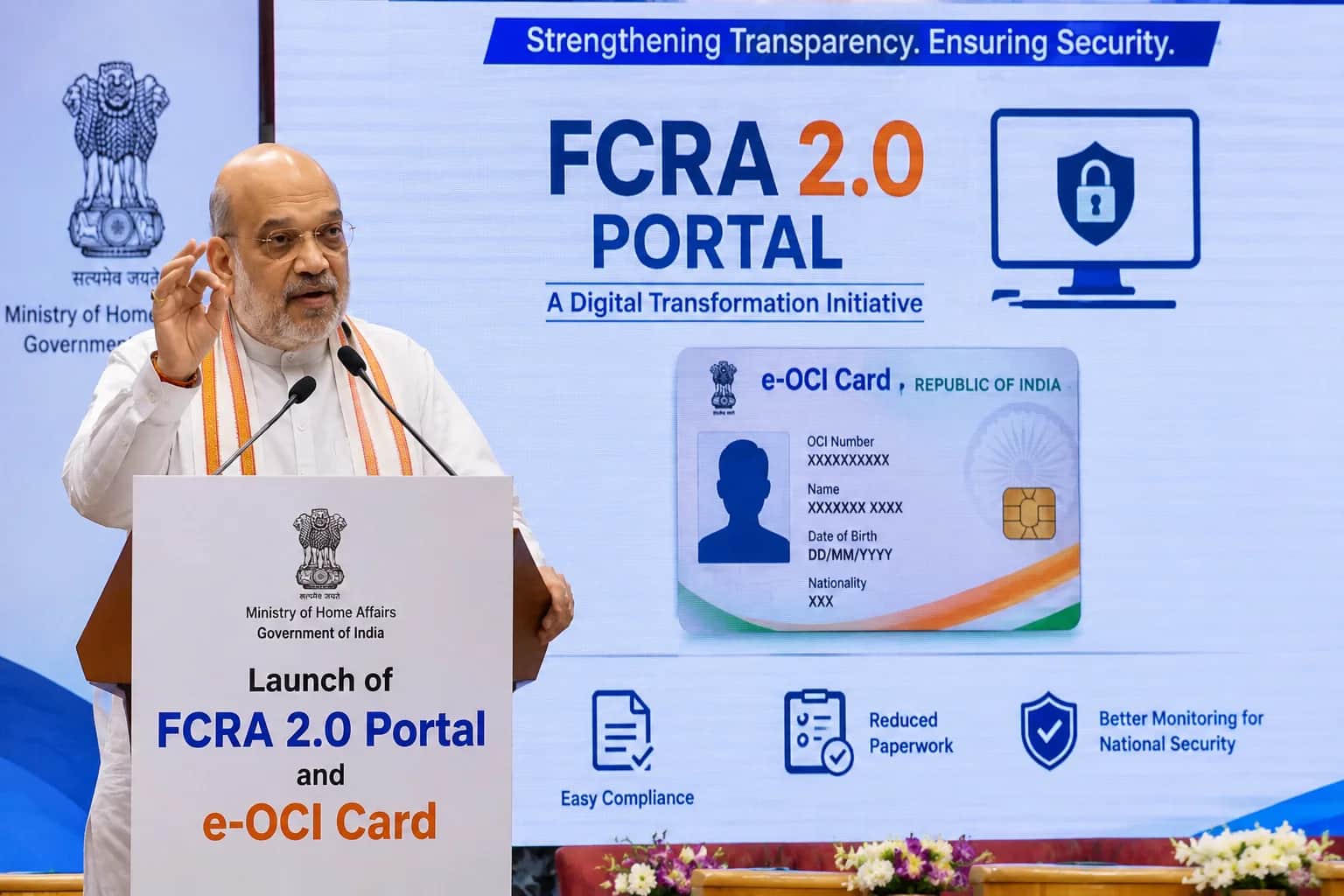 गृहमंत्री अमित शाह ने लॉन्च किए FCRA 2.0 पोर्टल और e-OCI कार्ड, विदेशी अंशदान निगरानी होगी और मजबूत