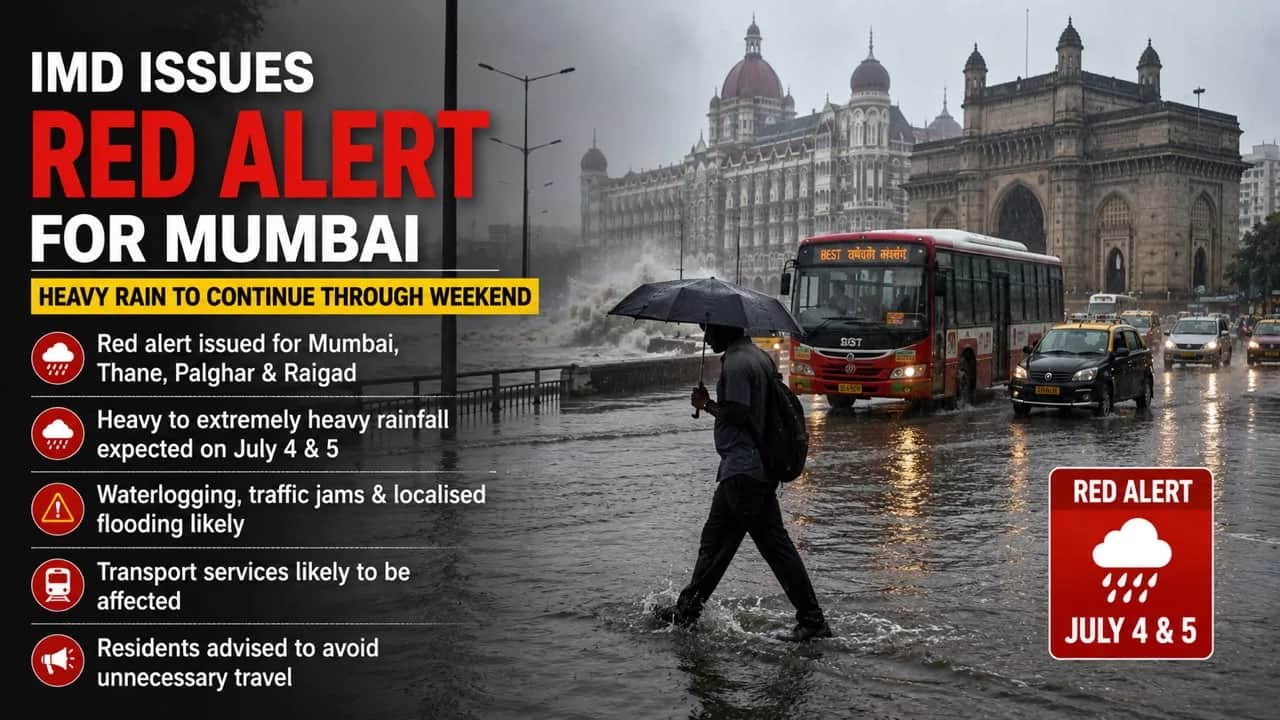Mumbai weather red alert: heavy rainfall expected