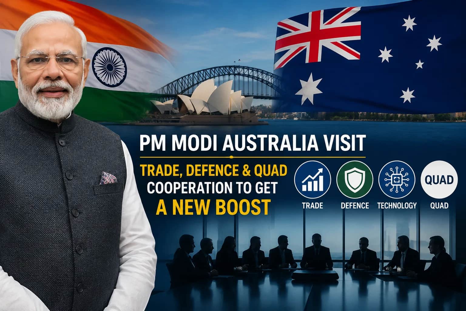 ऑस्ट्रेलिया दौरे पर पीएम मोदी: व्यापार, रक्षा और QUAD सहयोग को मिलेगी नई मजबूती