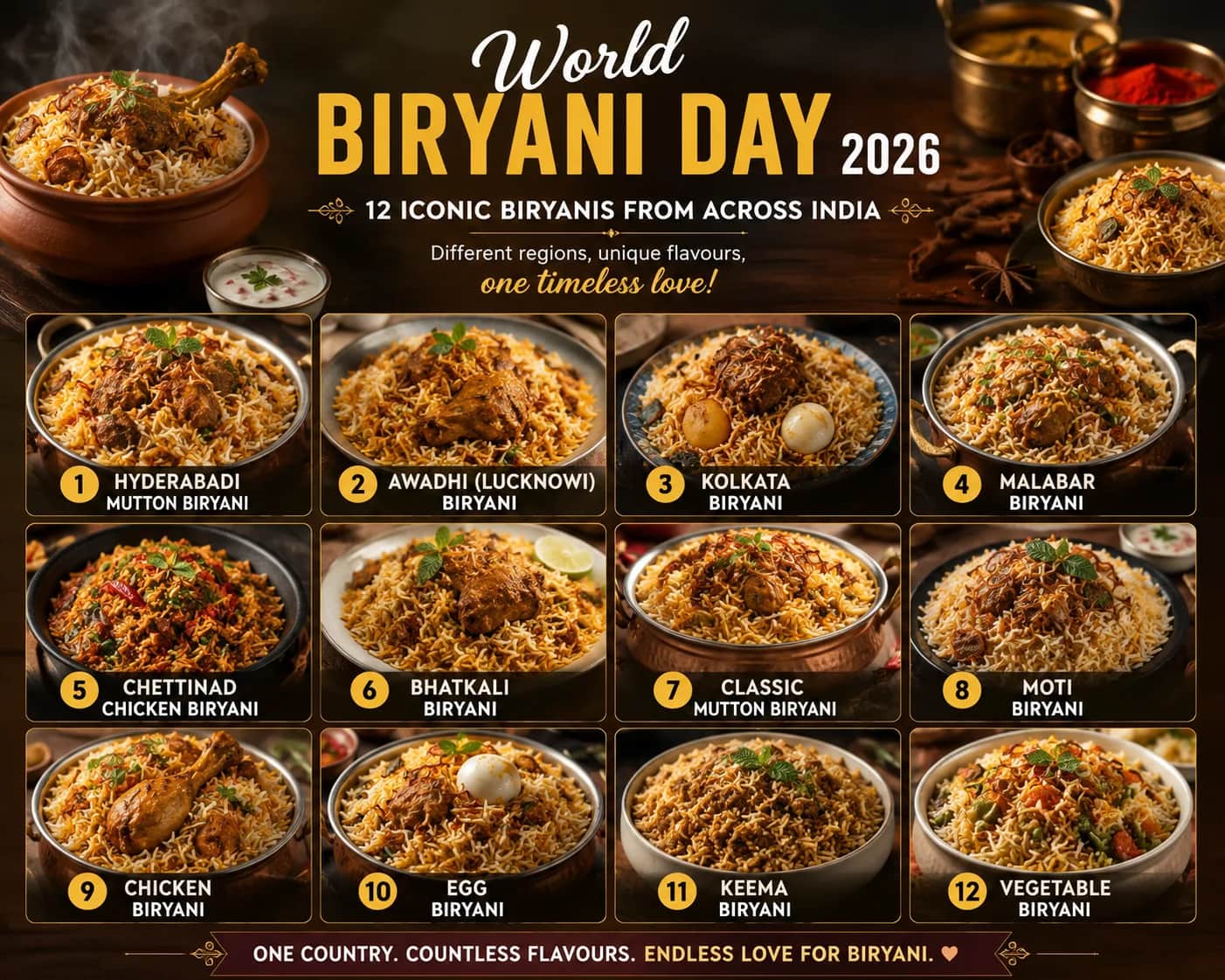 World Biryani Day 2026: A Taste of India's 12 Iconic Biryanis