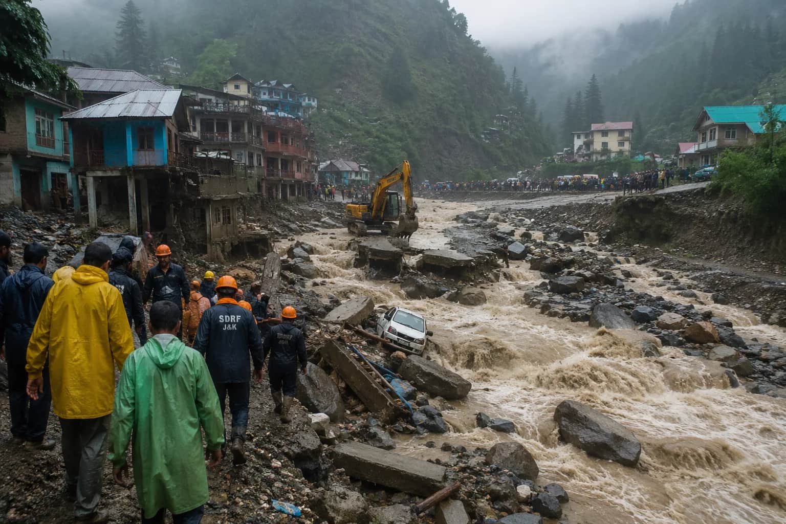 जम्मू-कश्मीर में बादल फटने के बाद राहत और बचाव अभियान