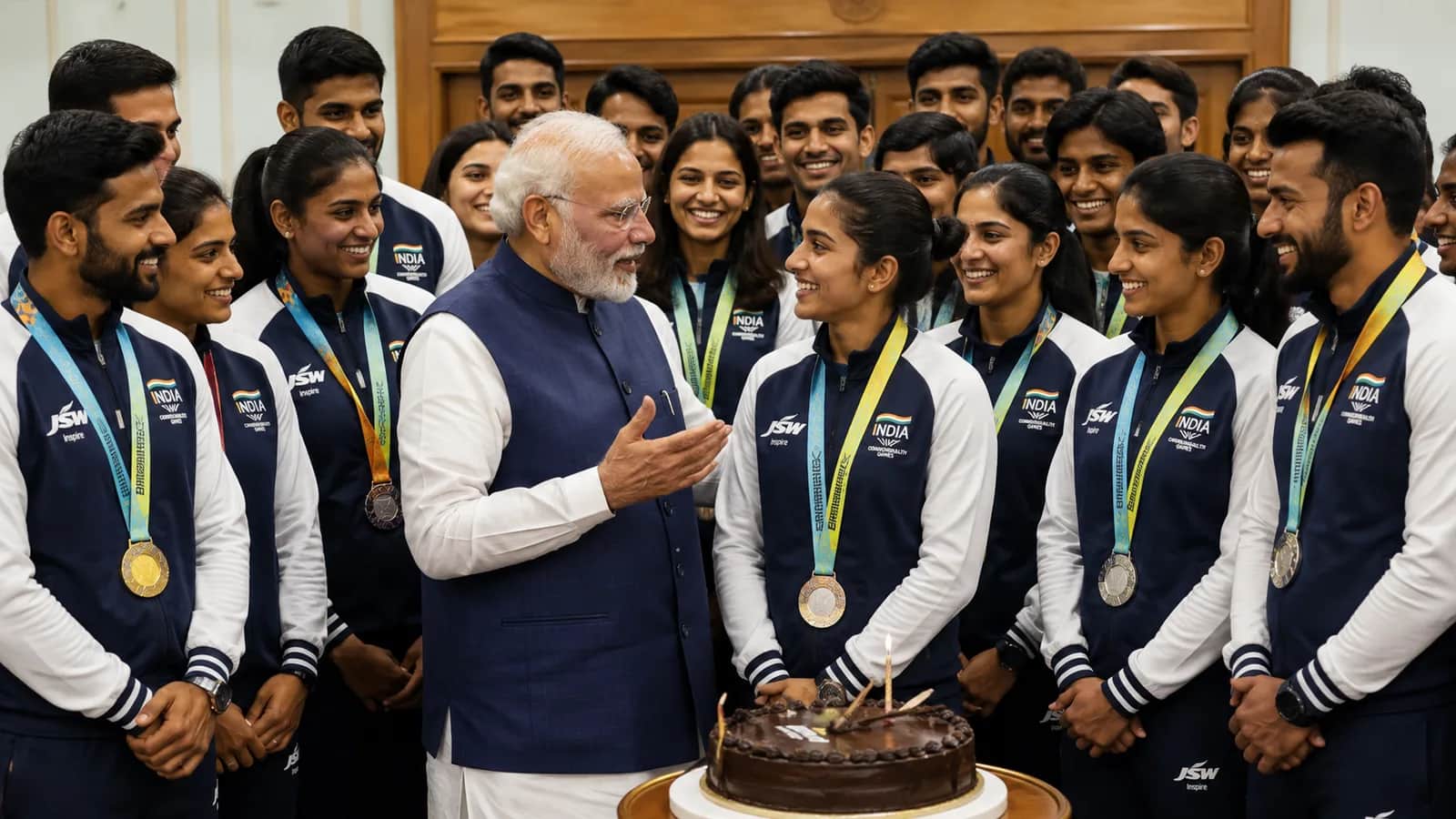 Modi With Athletes