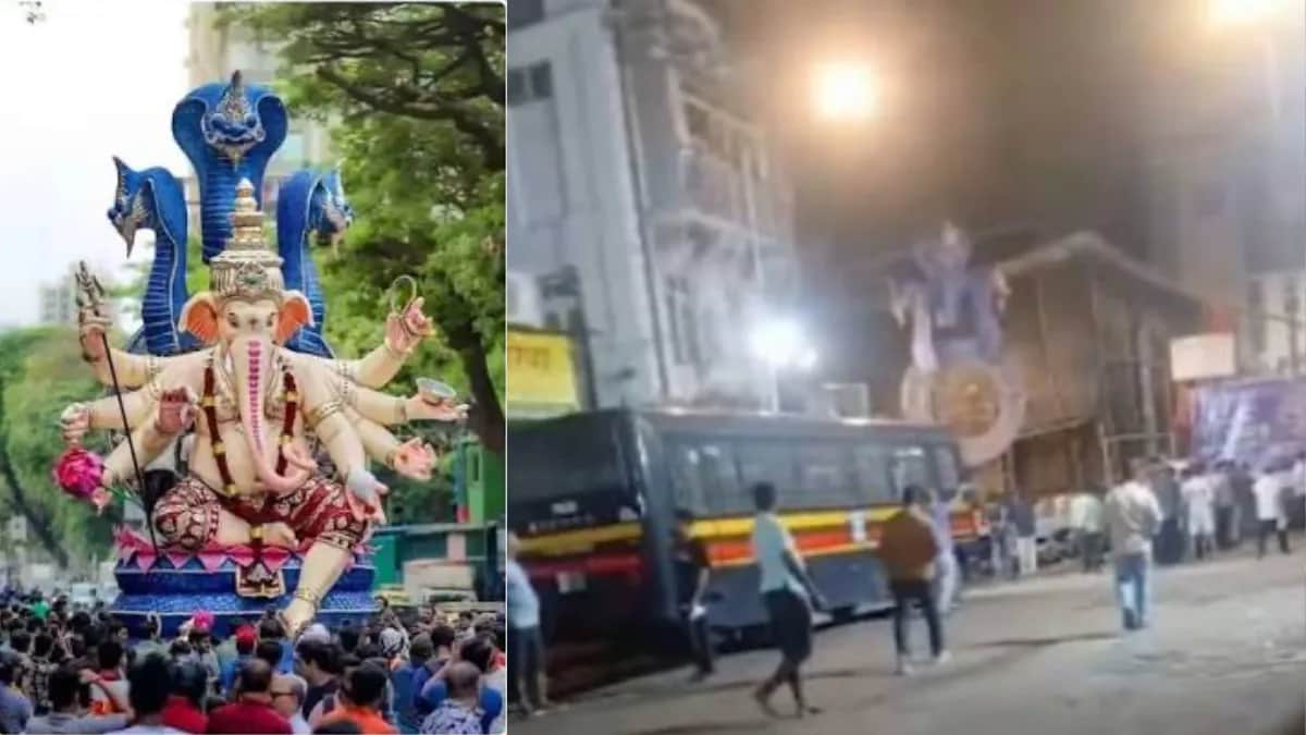 22-foot Ganpati idol collapses