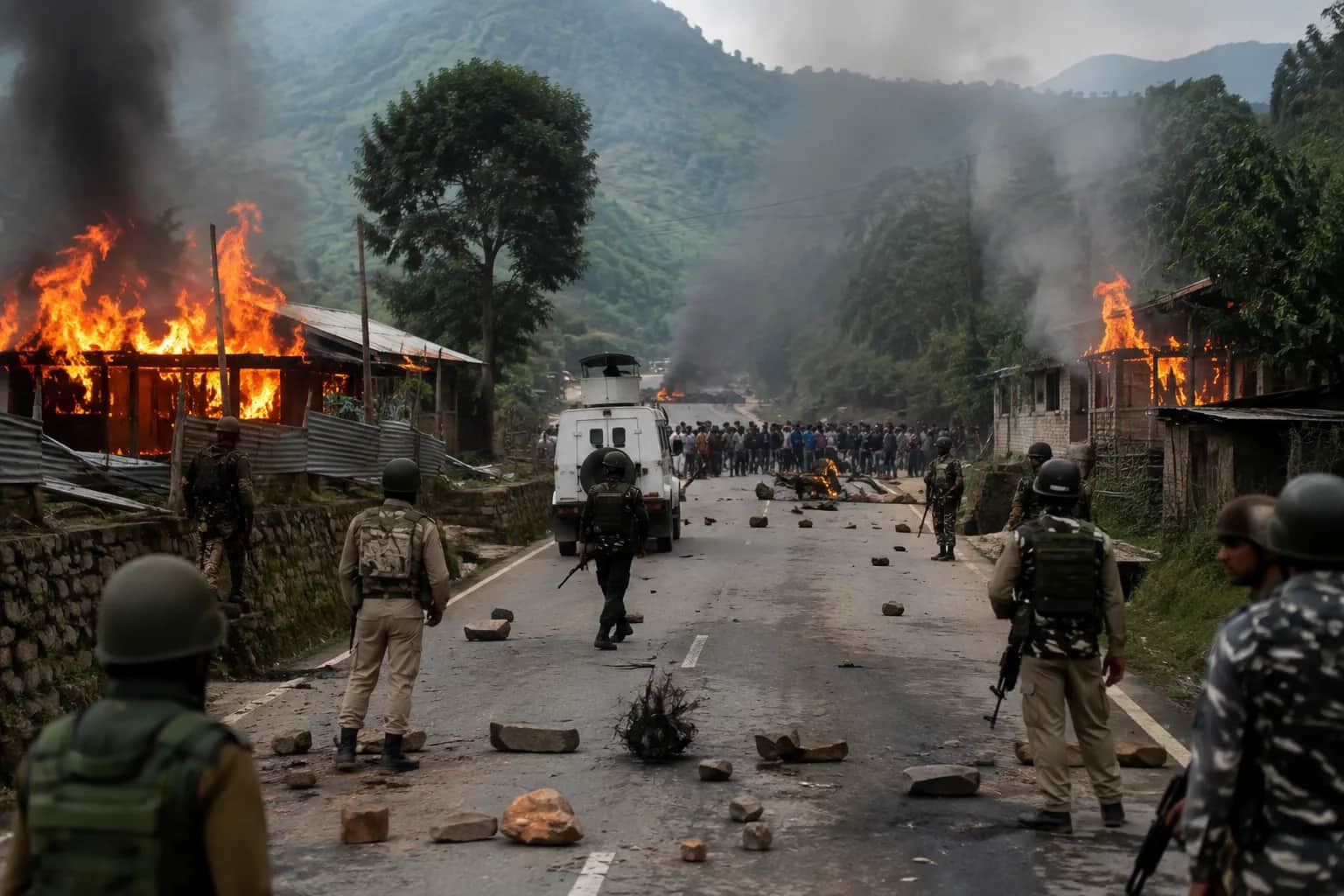 Manipur violence scene