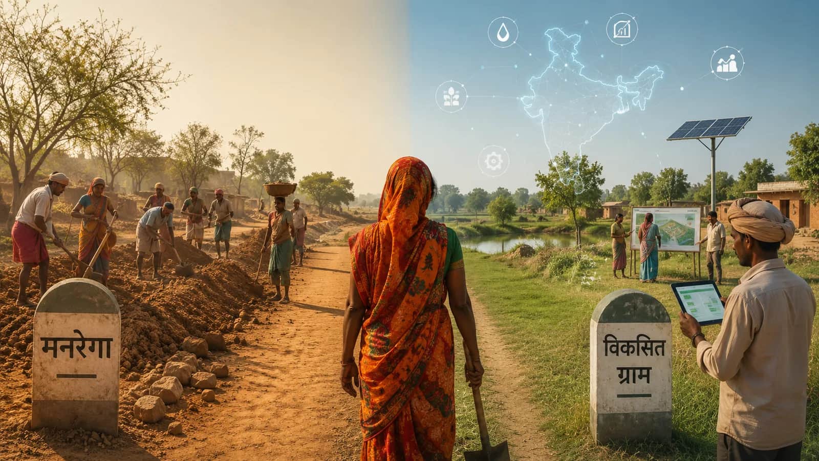 MGNREGA से VB-GRAM-G तक: 125 दिनों का दावा, 60:40 का पेंच और 5 साल से घटते कार्य दिवसों का कड़वा