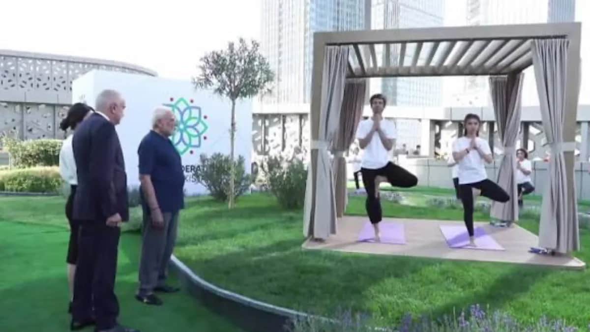 Prime Minister Narendra Modi began his Uzbekistan visit with a yoga session