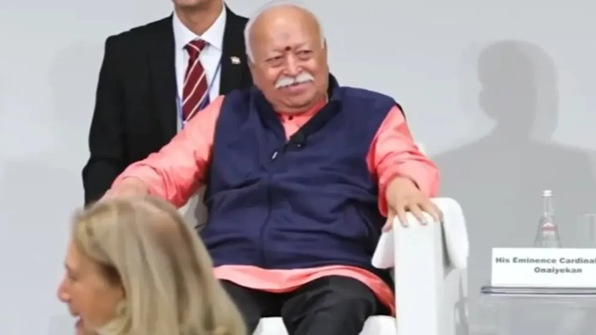RSS chief Mohan Bhagwat, speaking at an interfaith event in New York