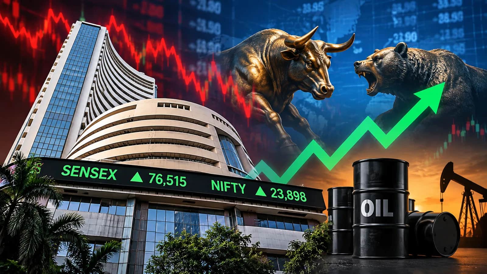 राहत की सांस के बाद भी शेयर बाजार पर दबाव, लगातार चौथे हफ्ते गिरा Nifty-Sensex